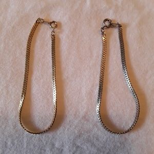 Set of 2 Bracelets Silver and Gold Tone